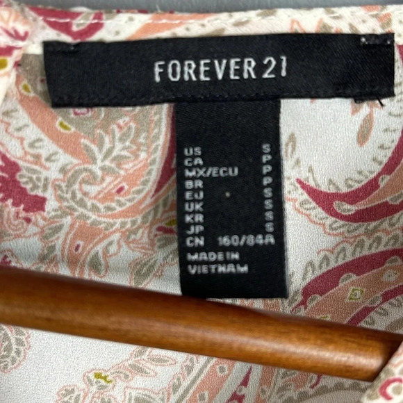 FOREVER 21 NWT Floral Paisley Print Chiffon Faux Wrap Dress Resort Collection S - Picture 11 of 14